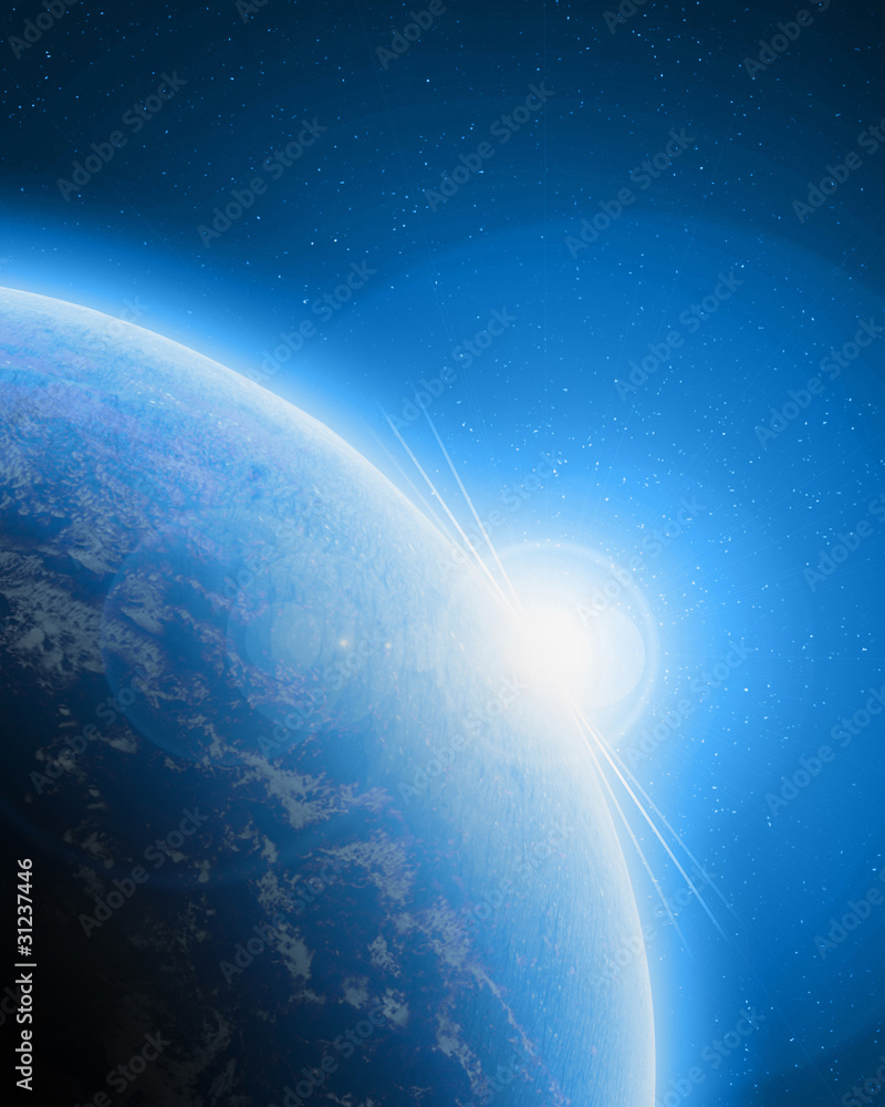 Canvas Prints blue planet earth in outer space