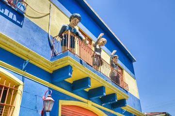 Fototapete Buenos Aires Bunte Häuser in der Caminito-Straße in La Boca, Buenos Aires