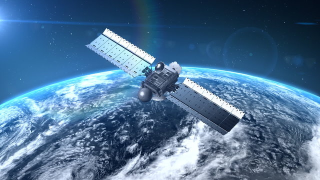 Satellite is orbiting the Earth