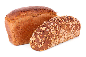 Fresh wheat bread. Isolated on white background