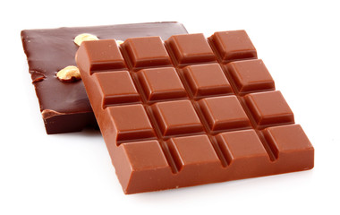 milk and black chocolate bars