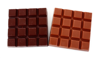 milk and black chocolate bars