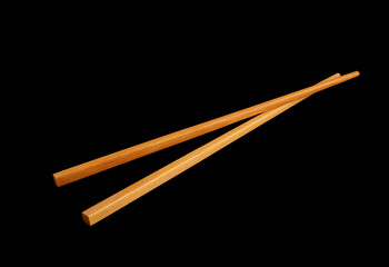 Chop sticks isolated on black background
