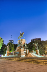 Fototapeta premium Sunset at General San Martin Monument in Buenos Aires
