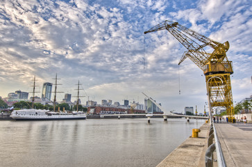 Fototapeta na wymiar Former docks on Puerto Madero area at Buenos Aires, Argentina