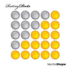 Shiny five rating dots vector illustration