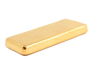 Gold ingot. Real photo