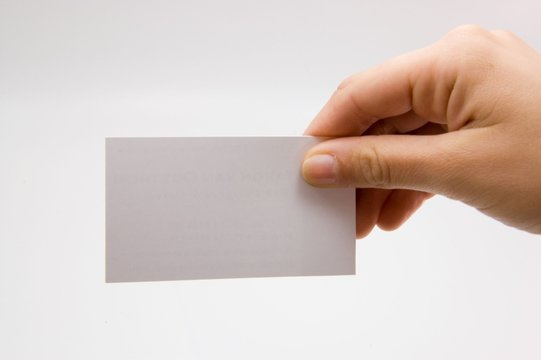 businesscard held by female hand