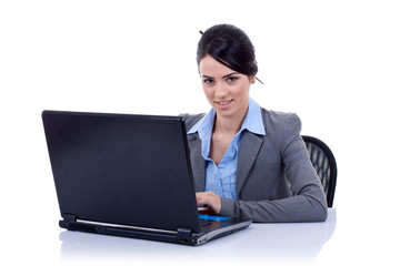 business woman using laptop
