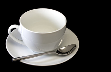 Empty cup and saucer