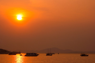 Sunset on Pattaya beach