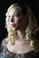 Beautiful woman thinking