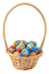 Easter eggs in the basket.