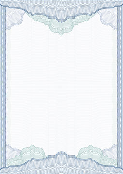 Classic guilloche border for diploma or certificate / vector/ A4