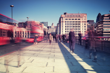 Obraz premium Morning commuters in London.