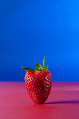 Strawberry on blue background