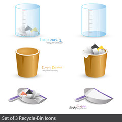 Set of 6 Icons. Vector illustration.