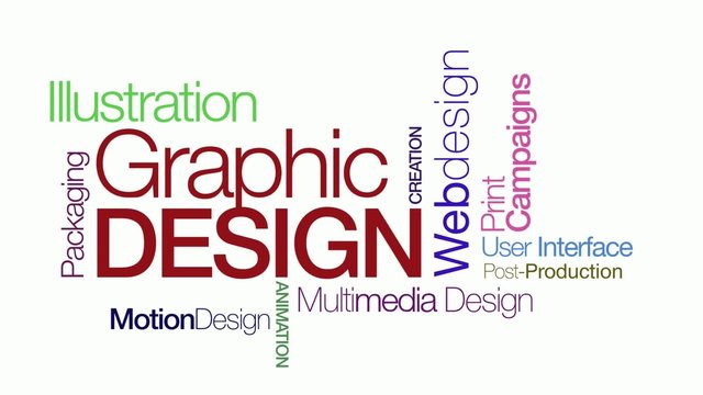Graphic Design colors tag cloud animation
