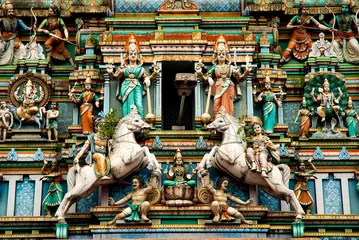 Fotobehang Hindu temple with indian gods kuala lumpur malaysia © TravelPhotography