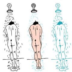 Man Taking a Shower