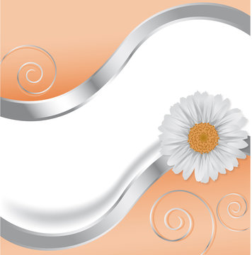 Weiße Blüte mit Wellen und Spiralen