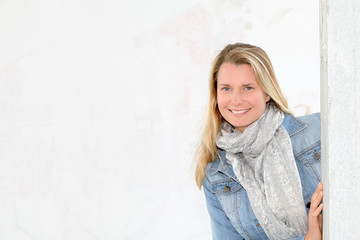 Naklejka premium Portrait of beautiful blond woman