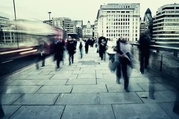 Foto op Canvas Morning commuters in London. © fazon