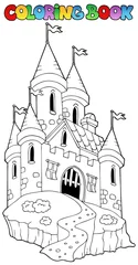 Wall murals For kids Coloring book with castle 1