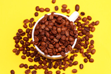Cup with coffee beans