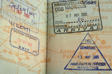 passeport, pages intérieures, visas immigration ...