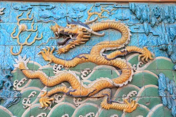 Schilderijen op glas Oriental dragon of Beijing Forbidden City © mary416