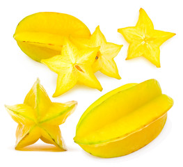 Fototapeta premium set of carambola photos