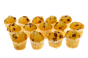 Many chocolate muffins