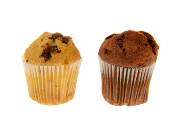 Row chocolate muffins