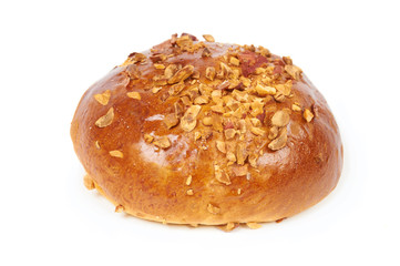 Roll with roasted peanuts