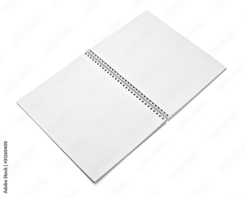 Poster white blank notebook template