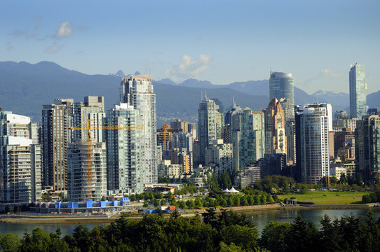 City Skyline of Vancouver in British Columbia in Canada