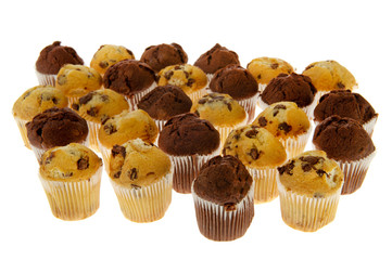 Many chocolate muffins