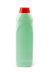 Plastic bottle with detergent isolated on white