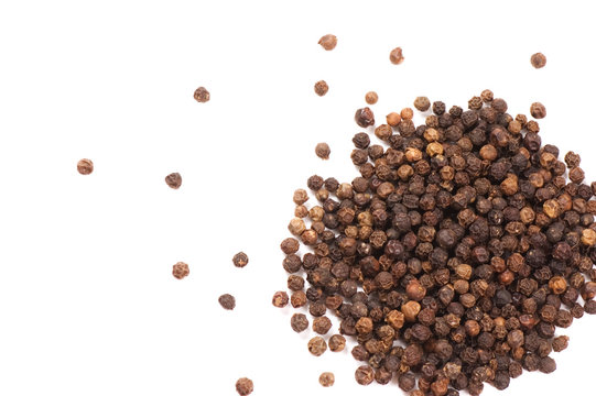 Peppercorns isolated on a white background
