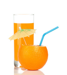 Orange and glass of juice