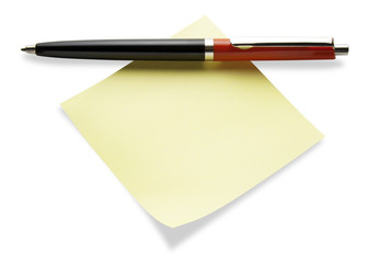 Yellow stick with a pen