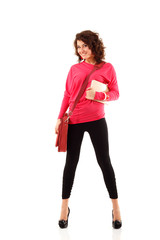 teenager girl full length  isolated on white