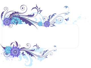 Fototapeta na wymiar Floral background with blue flowers