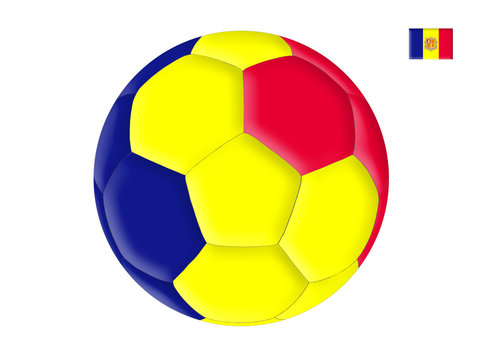 Ball in colors of the flag of Andorra