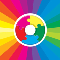 rainbow jigsaw background