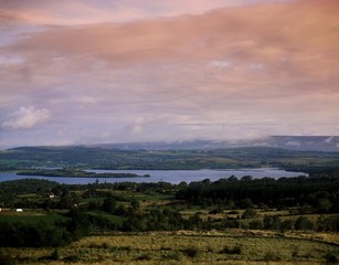 Lough Arrow,Co Sligo,Ireland;View Across Mountains To Lake
