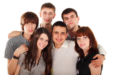 Obraz premium students happy group isolated on white