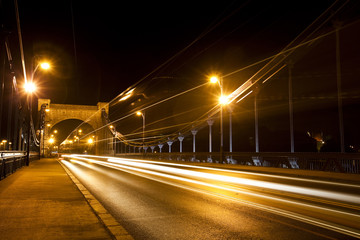 grunwaldzki bridge at night