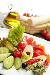 Fresh vegetables on the plate